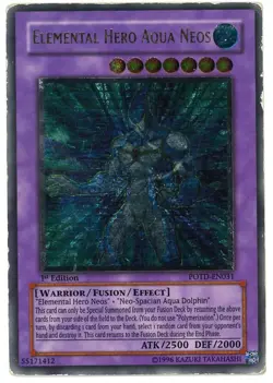 Elemental Hero Aqua Neos Ultimate Rare 1st POTD-EN031 Heavy Play Yugioh - Image 3
