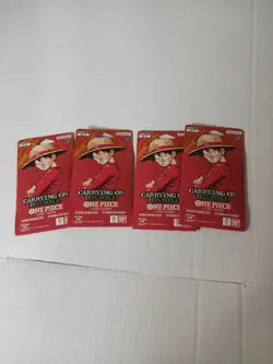 One Piece OP-13 Carrying on His Will Sleeved Blister Booster Packs New LOT OF 4 - Image 1