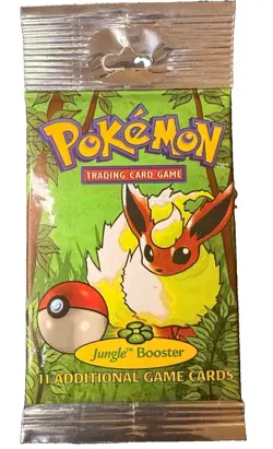Pokemon Jungle Long Crimp Booster Pack – Heavy 21.16g — WOTC Vintage Sealed - Image 1