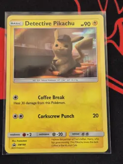 Pokemon TCG Detective Pikachu Holo Card SM190 Movie Promo - Image 1