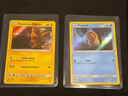 Detective Pikachu SM190 & Psyduck 7/18, LP Holo Promo, Pokemon TCG Lot Of 2 - Image 1