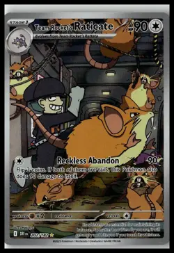 Team Rocket's Raticate Holo Illustration Rare SV10: Destined Rivals 202/182 NM - Image 1
