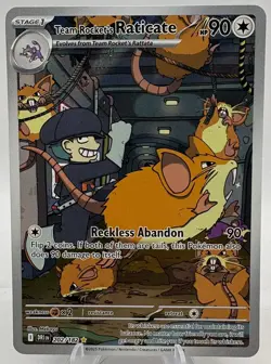 Team Rocket's Raticate 202/182 Illustration Rare Destined Rivals Pokemon Card NM - Image 1