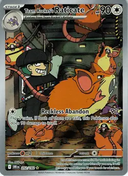 Team Rocket's Raticate Holo Illustration Rare SV10: Destined Rivals 202/182 NM - Image 1