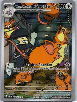 Team Rocket's Raticate Holo Illustration Rare SV10: Destined Rivals 202/182 NM - Image 1