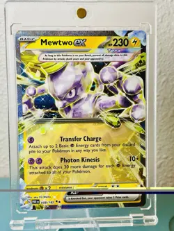 Pokemon Mewtwo EX Card 58/182 Paradox Rift Double Rare - Image 1