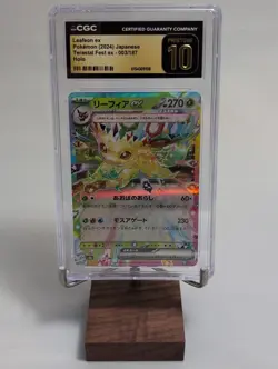 CGC 10 Pristine Leafeon ex 003/187 Terastal Fest ex sv8a Pokemon Card - Image 1