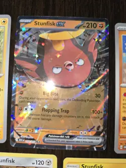 7 Stunfish Pokemon Cards Including Stunfish EX 114/217 2 Reverse Holos NM - Image 2