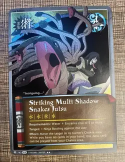 Naruto CCG Card #763 Set 19: Striking Multi Shadow Snakes Jutsu - Rare; 1st Ed. - Image 1