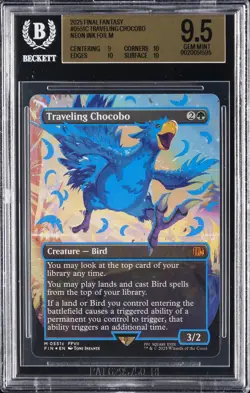 2025 MTG FINAL FANTASY NEON INK FOIL #0551C TRAVELING CHOCOBO BGS 9.5 - Image 1