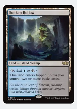 Sunken Hollow MTG TDC | EDH Commander Dimir Island Swamp Dual | Rare | NEW NM - Image 1