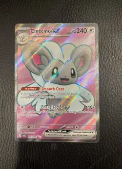 Cinccino ex 105/086 Me04: Chaos Rising Holo Full Art NM. - Image 1