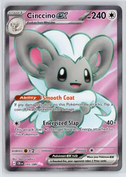 Pokemon ME04: Chaos Rising #105/086 Cinccino ex NM - Image 1