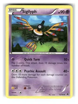 Sigilyph 42/98 Uncommon Emerging Powers Pokemon Moderately Played - Image 1