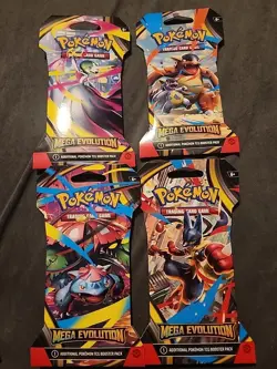Pokemon Mega Evolutions Booster Packs X4 Artset Factory Sealed English - Image 1