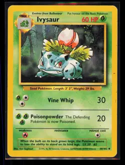 Pokemon Base Set Unlimited Ivysaur 30/102 Uncommon MP - Image 1