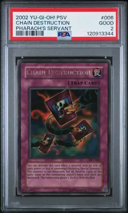 PSA 2--2002 YU-GI-OH! PSV-PHARAOH'S SERVANTCHAIN DESTRUCTION 006 GradedGeekz 👀 - Image 1
