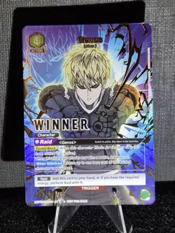 Bandai Union Arena Genos Action Winner Promo Holo UEPR/OPM-1-048 One Punch Man - Image 1