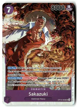 Sakazuki OP16-065 Super Rare The Time of Battle One Piece Foil Near Mint - Image 1