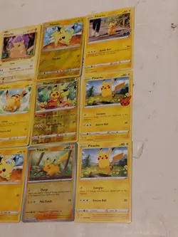 Pokemon Pikachu 9 Card Lot Bundle Regular, Holo & Reverse Holo - Image 3