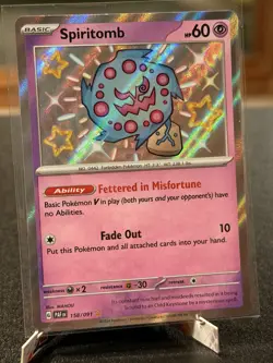 Spiritomb 158/091 Shiny Rare Holo SV Paldean Fates English Pokemon Near Mint - Image 1