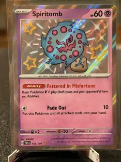 Spiritomb 158/091 Shiny Rare Holo SV Paldean Fates English Pokemon Near Mint - Image 2