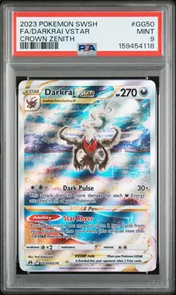 The Pokemon Company Darkrai VSTAR GG50/GG70 FA Holo PSA 9 Crown Zenith 2023 - Image 1