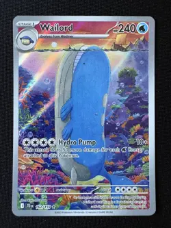 Pokemon TCG Wailord 162/159 Journey Together Illustration Rare Holo Card - Image 1