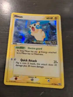Minun 37/106 Reverse Holo Stamped Emerald Pokemon Card - Image 1