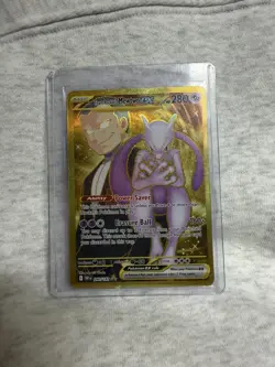 Pokemon Destined Rivals Team Rocket’s Mewtwo ex 240/182 Gold Hyper Rare NM - Image 1