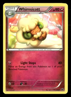 Whimsicott 71/124 Uncommon Fates Collide Pokemon Lightly Played - Image 1