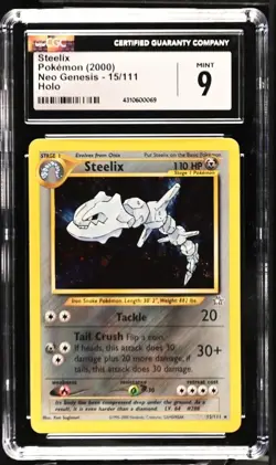 Pokemon Steelix Neo Genesis 15/111 Holo Unlimited CGC 9 Mint - Image 1