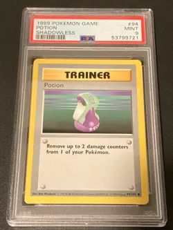 Pokemon Card Potion 94/102 Shadowless Base Set Graded PSA 9 MINT - Image 1