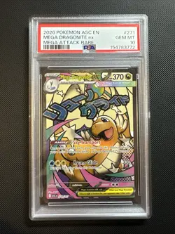 Mega Dragonite Ex 271/217 Pokemon Ascended Heroes Attack Rare PSA 10 English - Image 1
