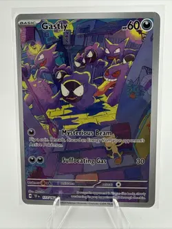 Pokemon TCG SV05 Temporal Forces Gastly 177/162 Full Art Holo IR English 60 HP - Image 1