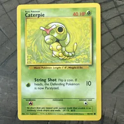 Pokemon TCG Caterpie Base 45/102 Regular Unlimited Vintage - Image 1