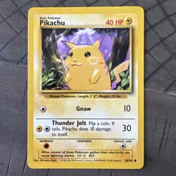 Pikachu 58/102 - 1999 Pokemon Base Set Unlimited WOTC TCG NM - Image 1