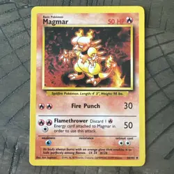 Magmar 36/102 Uncommon Pokemon Card 1999 Base Set Near Mint - Image 1