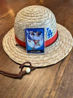 2026 One Piece Los Angeles Dodgers Monkey D Luffy Don Card 7/2/26 Sealed + Hat - Image 1