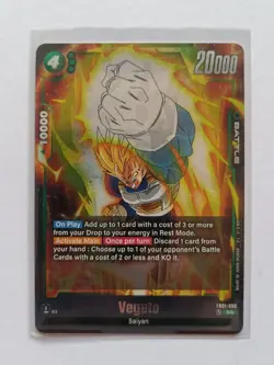 DBS Dragon Ball Fusion World FB01-096 Vegeta Trading Card - Image 1