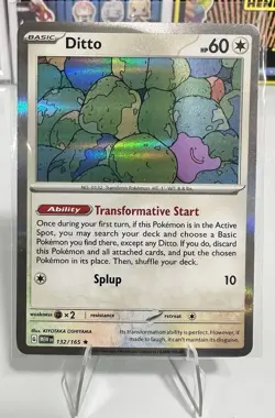 Ditto Holo Rare Colorless Scarlet Violet: 151 Pokemon TCG Card 132/165 - Image 1
