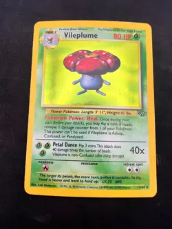 Vileplume 15/64 Jungle Holo Rare Pokemon Card MP/LP - Image 3