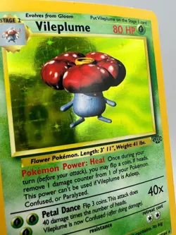 Vileplume 15/64 Jungle Holo Rare Pokemon Card MP/LP - Image 4
