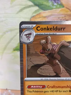 Conkeldurr - 049/086 Sv: Black Bolt Holo Pokemon Card TCG NM/M Near Mint Card - Image 2