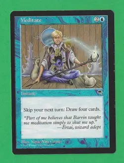 1997 Magic the Gathering - Meditate - Tempest MTG - Image 1