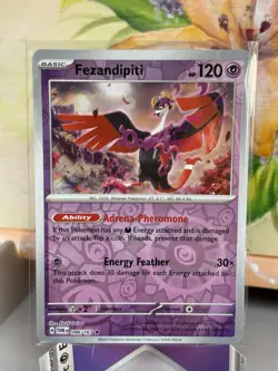 Fezandipiti Twilight Masquerade - 96/167 Rare Reverse Holo Pokemon Card TCG NM/M - Image 1