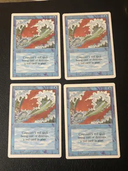 Blue Elemental Blast X4 Revised LP Condition See Front/back Pics MTG - Image 1