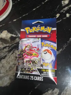 POKEMON TRADING CARD GAME 1 PACK 25 CARDS ONE FOIL GUARANTEE RANDOM INSERTS . - Image 1