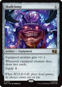 NM Skullclamp, MTG, Heroes Commander, Magic the Gathering, 210 - Image 1