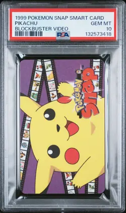 1999 GEMPLUS NINTENDO POKEMON SNAP SMART CARDS BLOCKBUSTER VIDEO PIKACHU PSA 10 - Image 1